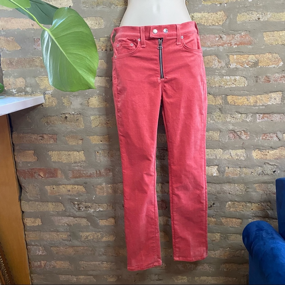 RAG & BONE ~ Velvet Pink Coral Skinny Jeans Pants